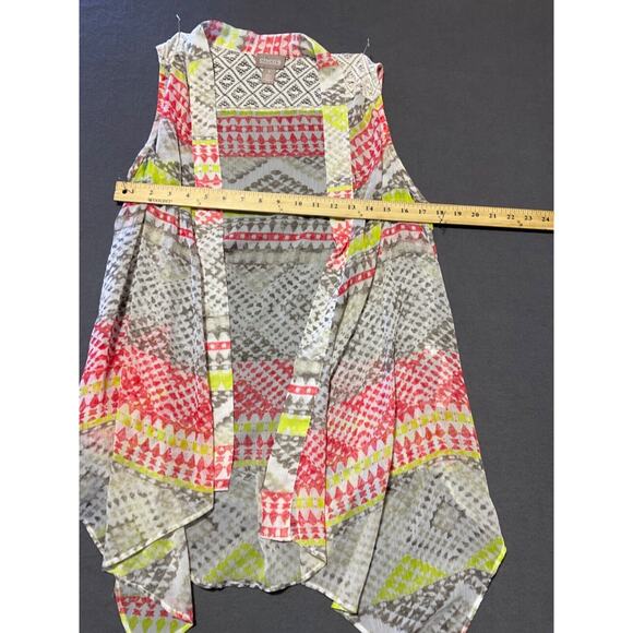 Chico’s Open Front Sheer Layering Cardigan Size 1 (10) Romantic Boho Sleeveless - Picture 4 of 6